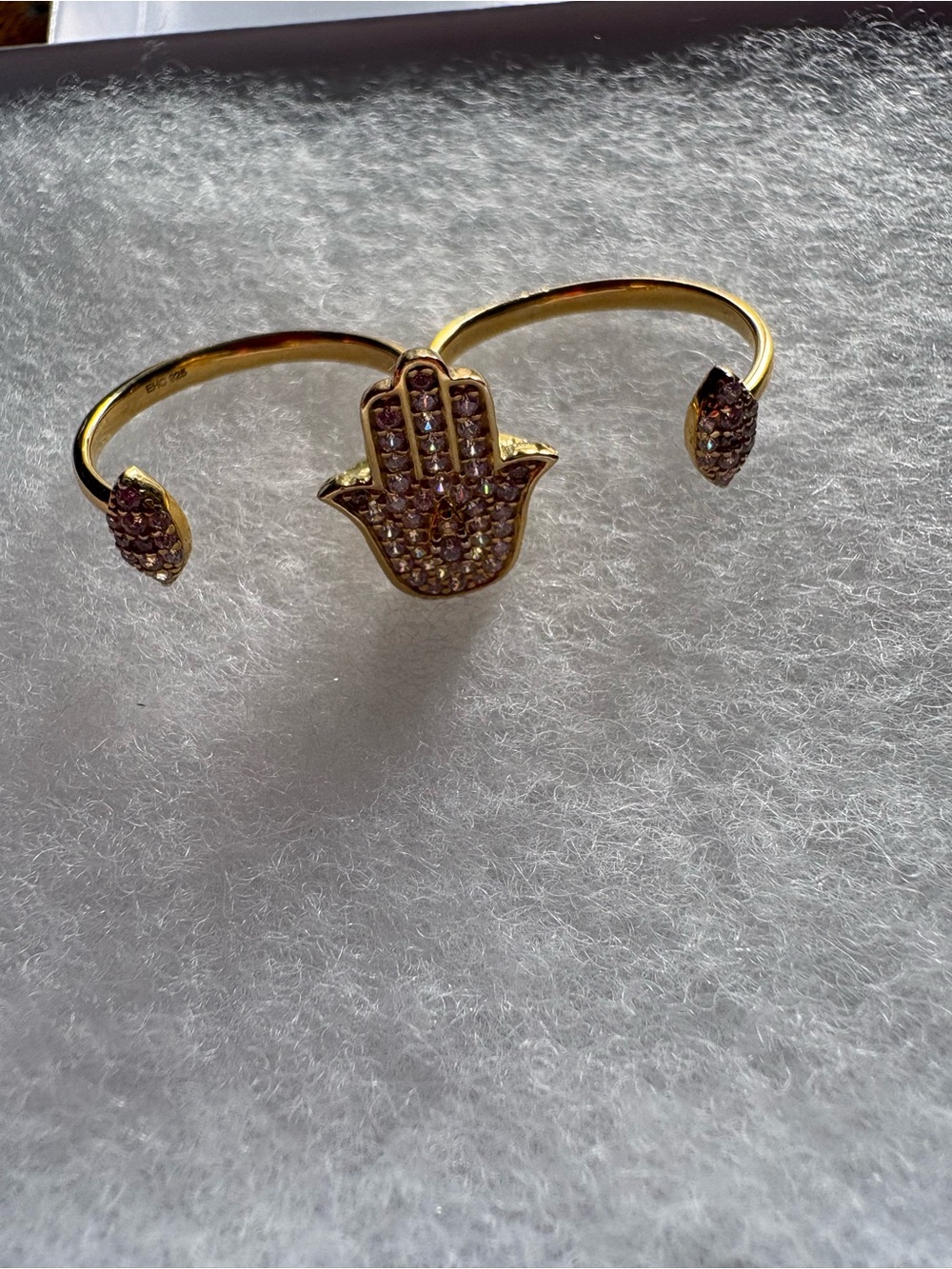 S925-Gold Hamsa double ring
